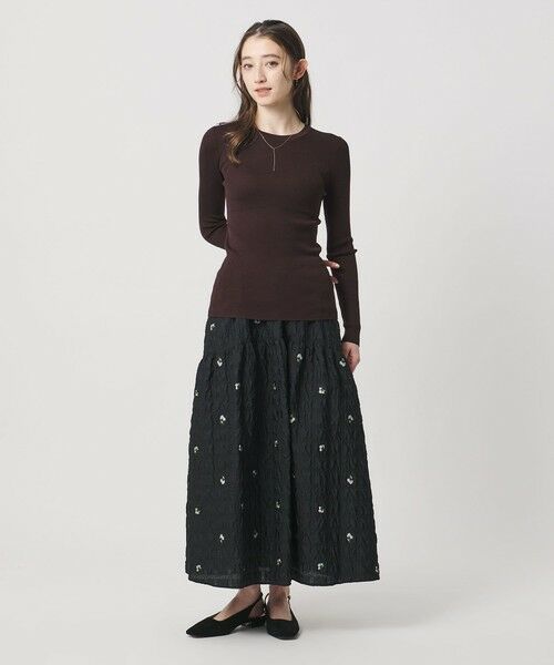 UNITED ARROWS / ユナイテッドアローズ ニット・セーター | シルク リブ クルーネック ニット | 詳細18