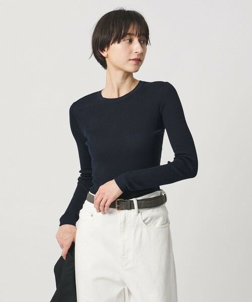 UNITED ARROWS / ユナイテッドアローズ ニット・セーター | シルク リブ クルーネック ニット | 詳細19