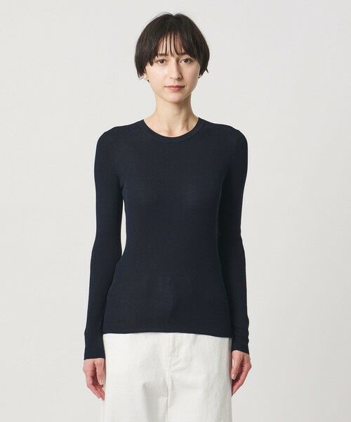 UNITED ARROWS / ユナイテッドアローズ ニット・セーター | シルク リブ クルーネック ニット | 詳細21