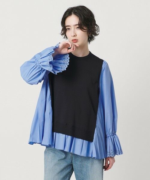 UNITED ARROWS / ユナイテッドアローズ シャツ・ブラウス | プリーツ コンビ ニット ブラウス ‐ウォッシャブル‐ | 詳細15