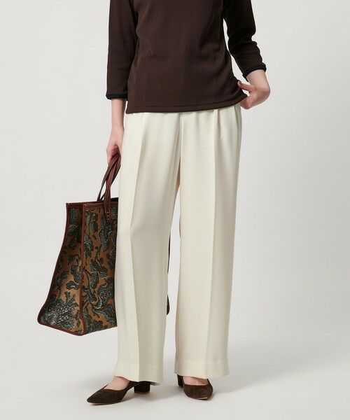 UNITED ARROWS / ユナイテッドアローズ その他パンツ | 2タック ワイドパンツ WHITE ‐ウォッシャブル‐ | 詳細1