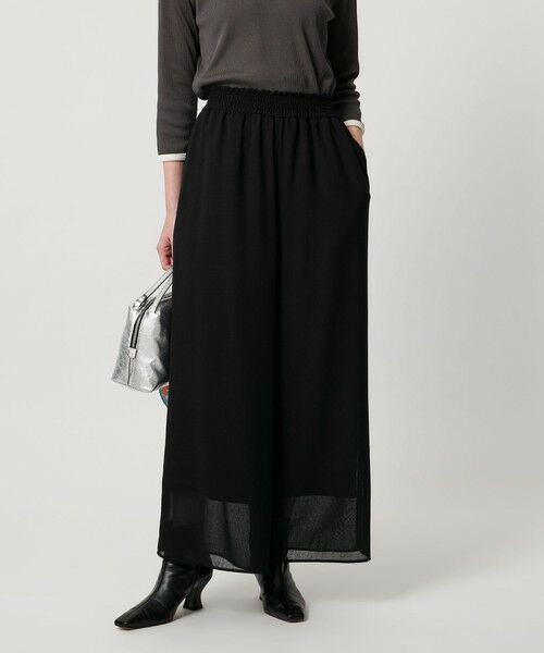 UNITED ARROWS/ユナイテッドアローズ ツイル ビエラ ワイド パンツ ‐ウォッシャブル‐ BLACK S（36）