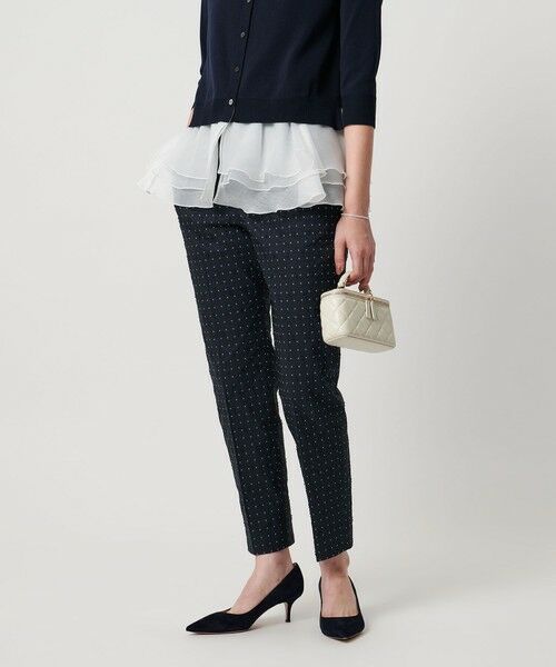 UNITED ARROWS/ユナイテッドアローズ ダイヤ ドット スリムパンツ ‐ウォッシャブル‐ NAVY M(38)