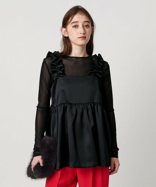 UNITED ARROWS / ユナイテッドアローズ キャミソール・チューブトップ | ギャザー サテン キャミソール ‐ウォッシャブル‐ | 詳細1