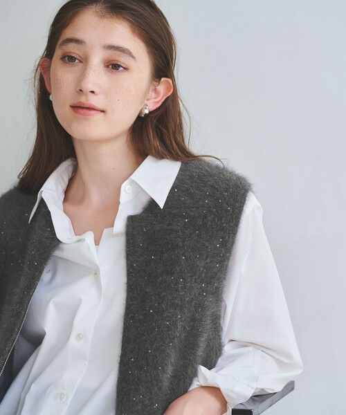 UNITED ARROWS / ユナイテッドアローズ ベスト | フォックスカシミヤ スパンコール ジップ ベスト | 詳細1