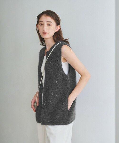 UNITED ARROWS / ユナイテッドアローズ ベスト | フォックスカシミヤ スパンコール ジップ ベスト | 詳細3