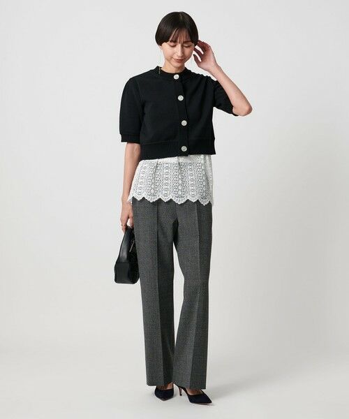 UNITED ARROWS / ユナイテッドアローズ ニット・セーター | レース レイヤード カーディガン‐ウォッシャブル‐ | 詳細1