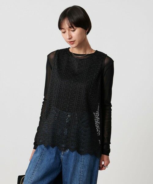 UNITED ARROWS / ユナイテッドアローズ ニット・セーター | レース レイヤード カーディガン‐ウォッシャブル‐ | 詳細9