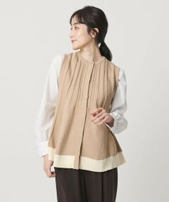 UNITED ARROWS / ユナイテッドアローズ ベスト | ケーブル ペプラム ノースリーブ ニット ベスト ‐ウォッシャブル‐