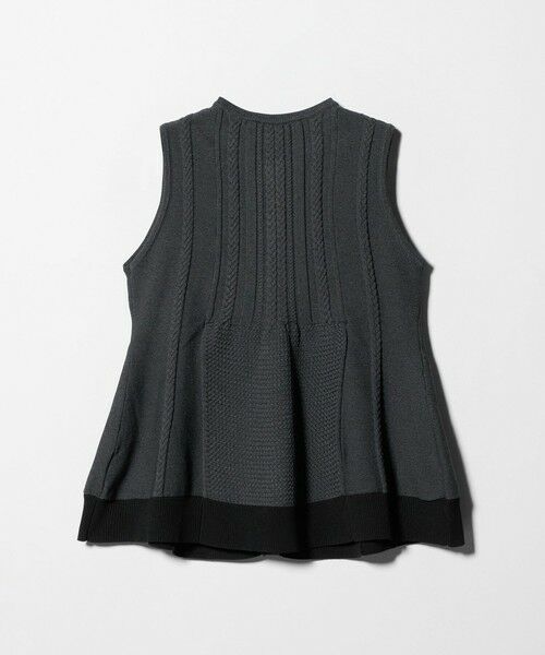 UNITED ARROWS / ユナイテッドアローズ ベスト | ケーブル ペプラム ノースリーブ ニット ベスト ‐ウォッシャブル‐ | 詳細7