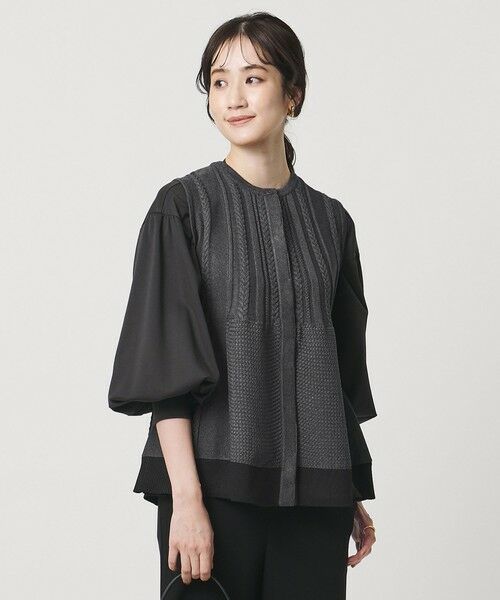UNITED ARROWS / ユナイテッドアローズ ベスト | ケーブル ペプラム ノースリーブ ニット ベスト ‐ウォッシャブル‐ | 詳細2