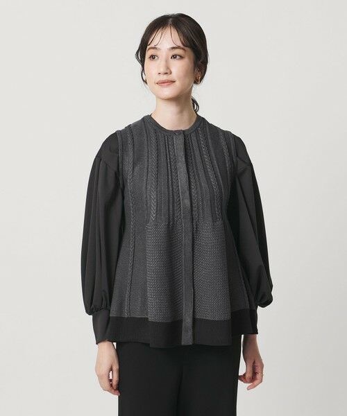 UNITED ARROWS / ユナイテッドアローズ ベスト | ケーブル ペプラム ノースリーブ ニット ベスト ‐ウォッシャブル‐ | 詳細3