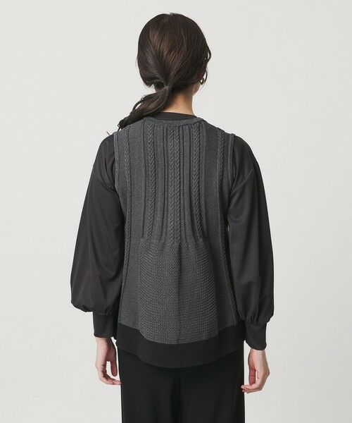 UNITED ARROWS / ユナイテッドアローズ ベスト | ケーブル ペプラム ノースリーブ ニット ベスト ‐ウォッシャブル‐ | 詳細5