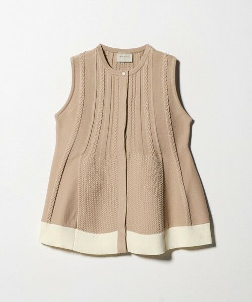 UNITED ARROWS / ユナイテッドアローズ ベスト | ケーブル ペプラム ノースリーブ ニット ベスト ‐ウォッシャブル‐ | 詳細12