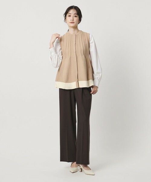 UNITED ARROWS / ユナイテッドアローズ ベスト | ケーブル ペプラム ノースリーブ ニット ベスト ‐ウォッシャブル‐ | 詳細11