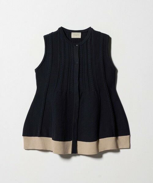 UNITED ARROWS / ユナイテッドアローズ ベスト | ケーブル ペプラム ノースリーブ ニット ベスト ‐ウォッシャブル‐ | 詳細18