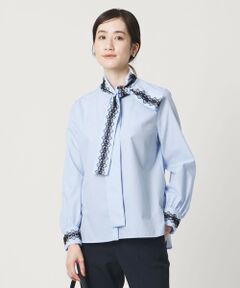 UNITED ARROWS / ユナイテッドアローズ シャツ・ブラウス | レース コンビ ボウタイ リボン ブラウス ‐ウォッシャブル‐