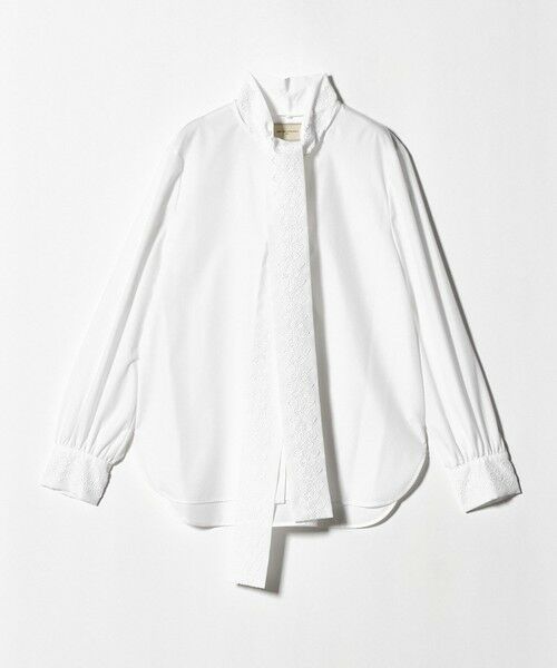 UNITED ARROWS / ユナイテッドアローズ シャツ・ブラウス | レース コンビ ボウタイ リボン ブラウス ‐ウォッシャブル‐ | 詳細3