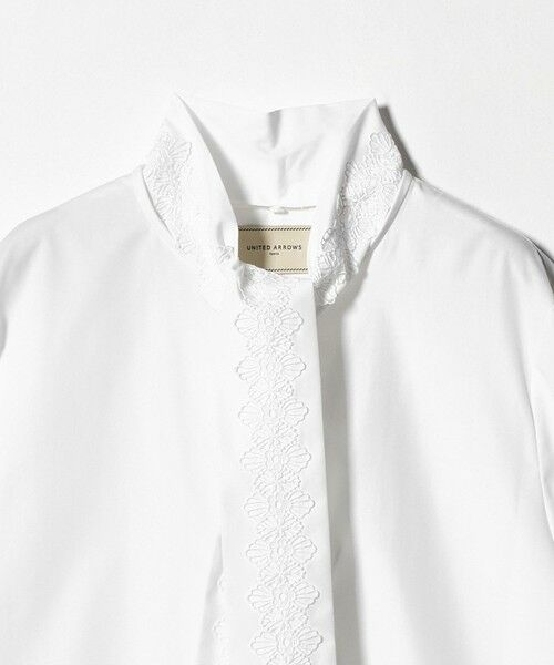 UNITED ARROWS / ユナイテッドアローズ シャツ・ブラウス | レース コンビ ボウタイ リボン ブラウス ‐ウォッシャブル‐ | 詳細5