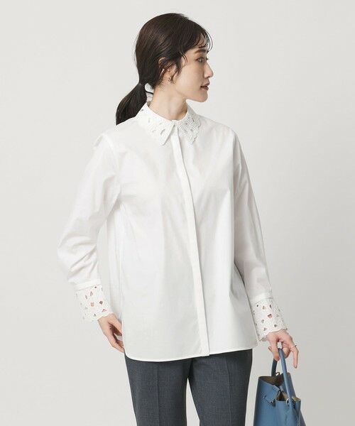 UNITED ARROWS / ユナイテッドアローズ シャツ・ブラウス | エンブロイダリー カラー シャツ ‐ウォッシャブル‐ | 詳細2
