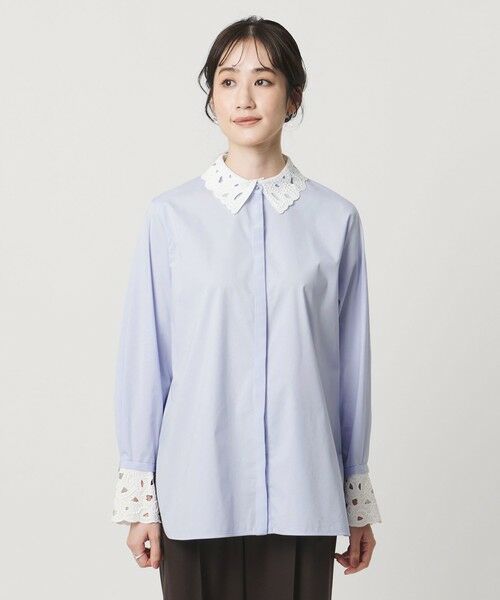UNITED ARROWS / ユナイテッドアローズ シャツ・ブラウス | エンブロイダリー カラー シャツ ‐ウォッシャブル‐ | 詳細13