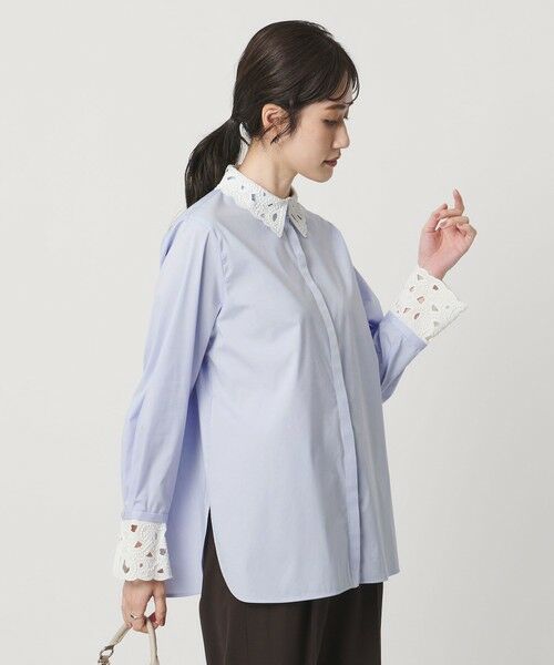 UNITED ARROWS / ユナイテッドアローズ シャツ・ブラウス | エンブロイダリー カラー シャツ ‐ウォッシャブル‐(LT.BLUE)