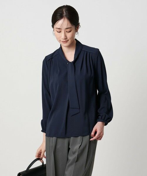 UNITED ARROWS/ユナイテッドアローズ ボウタイ ロングスリーブ ブラウス‐ウォッシャブル‐ NAVY FREE UNITED ARROWS/ユナイテッドアローズ ボウタイ ロングスリーブ ブラウス‐ウォッシャブル‐ NAVY FREE