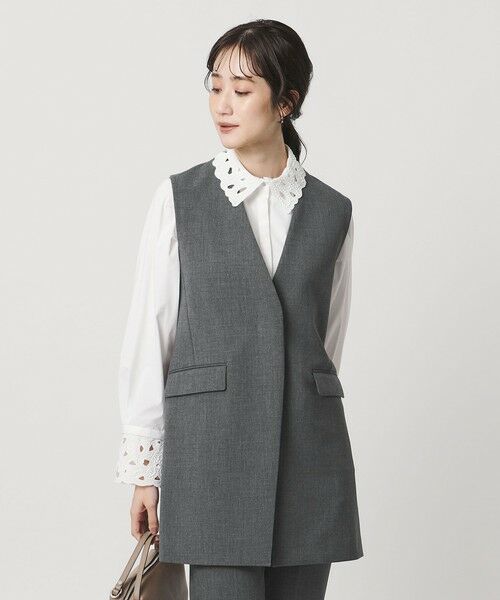 UNITED ARROWS / ユナイテッドアローズ テーラードジャケット | ダブルクロス ベスト ‐ウォッシャブル‐ | 詳細1