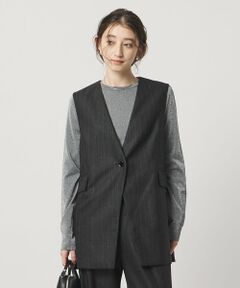 UNITED ARROWS / ユナイテッドアローズ テーラードジャケット | Vネック ノーカラー テーラード ベスト