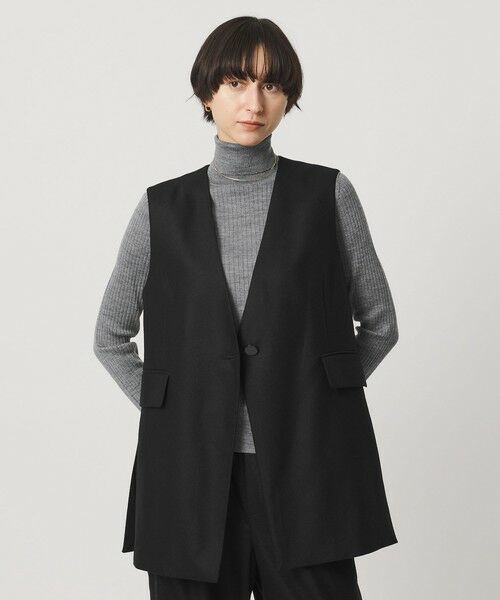 UNITED ARROWS / ユナイテッドアローズ テーラードジャケット | Vネック ノーカラー テーラード ベスト | 詳細1