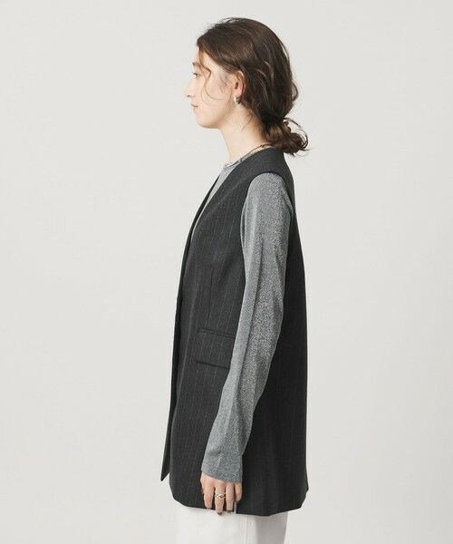 UNITED ARROWS / ユナイテッドアローズ テーラードジャケット | Vネック ノーカラー テーラード ベスト | 詳細13