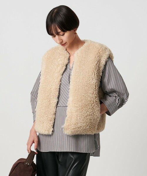 UNITED ARROWS/ユナイテッドアローズ ファーライク ボア ベスト NATURAL FREE UNITED ARROWS/ユナイテッドアローズ ファーライク ボア ベスト NATURAL FREE