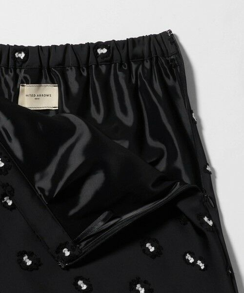UNITED ARROWS / ユナイテッドアローズ ミニ・ひざ丈スカート | サテン フラワー ジャガード ロングスカート ブラック | 詳細10