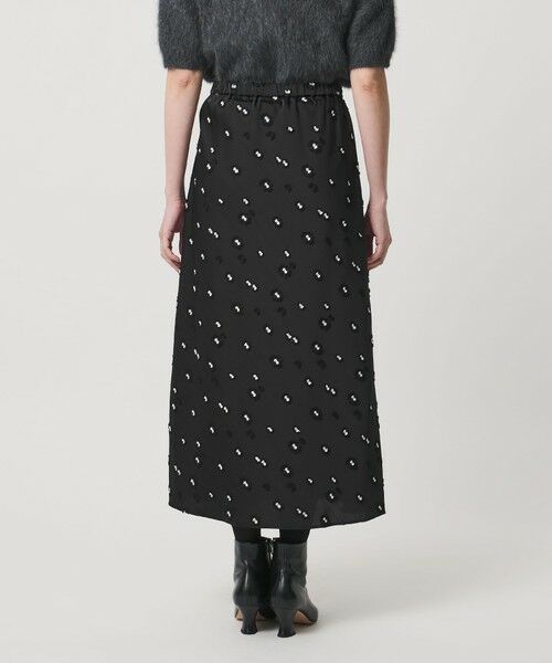 UNITED ARROWS / ユナイテッドアローズ ミニ・ひざ丈スカート | サテン フラワー ジャガード ロングスカート ブラック | 詳細6