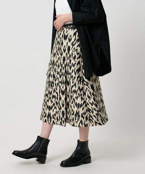 UNITED ARROWS / ユナイテッドアローズ ミニ・ひざ丈スカート | レオパード ジャガード フレアスカート | 詳細1