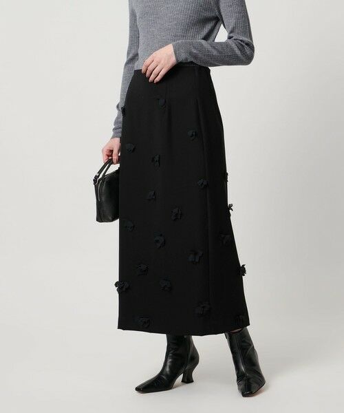 UNITED ARROWS/ユナイテッドアローズ 3D フラワー ロング タイトスカート BLACK M(38) UNITED ARROWS/ユナイテッドアローズ 3D フラワー ロング タイトスカート BLACK M(38)