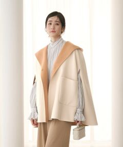 バイカラー リバー フードケープ