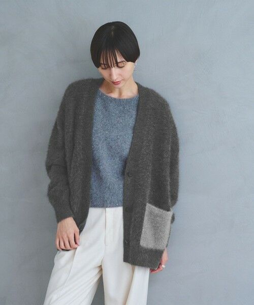 UNITED ARROWS/ユナイテッドアローズ フォックスカシミヤ スパンコール ミドル カーディガン DK. GRAY FREE UNITED ARROWS/ユナイテッドアローズ フォックスカシミヤ スパンコール ミドル カーディガン DK. GRAY FREE