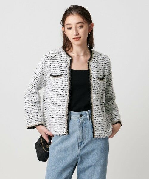 UNITED ARROWS / ユナイテッドアローズ カーディガン・ボレロ | ツイードライク ニットカーディガン | 詳細1