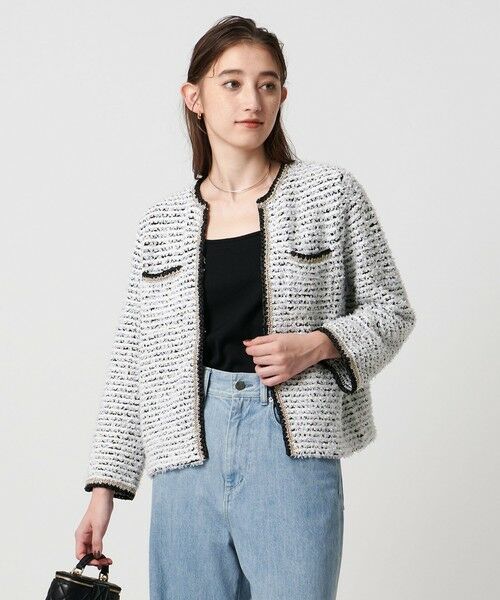 UNITED ARROWS/ユナイテッドアローズ ツイード ライク ニット カーディガン OFF WHITE FREE UNITED ARROWS/ユナイテッドアローズ ツイード ライク ニット カーディガン OFF WHITE FREE