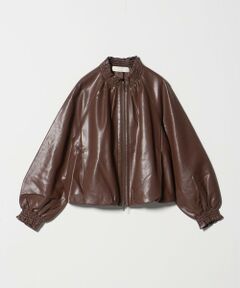 UNITED ARROWS / ユナイテッドアローズ ブルゾン | ＜Marilyn Moon＞レザー ライク ギャザー ブルゾン