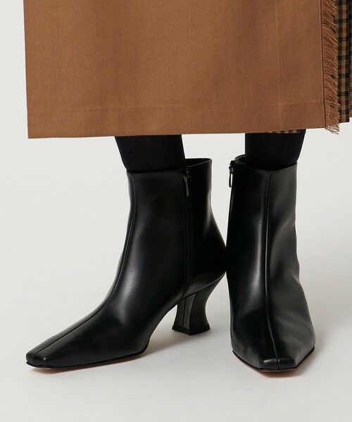 UNITED ARROWS / ユナイテッドアローズ ブーツ(ショート丈) | レザー ショートブーツ(BLACK)