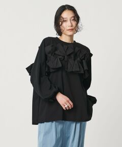 UNITED ARROWS / ユナイテッドアローズ カットソー | リボン コンビ パフスリーブ カットソー ‐ウォッシャブル‐
