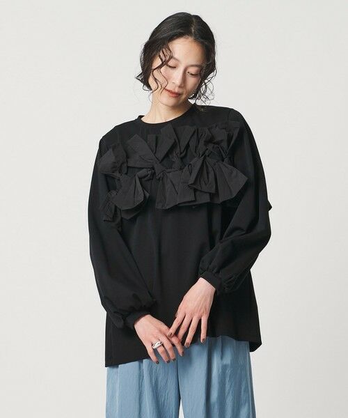 UNITED ARROWS / ユナイテッドアローズ カットソー | リボン コンビ パフスリーブ カットソー ‐ウォッシャブル‐ | 詳細7