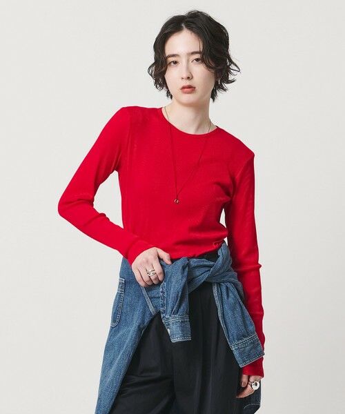 UNITED ARROWS / ユナイテッドアローズ カットソー | コットン テレコ クルーネック カットソー(RED)