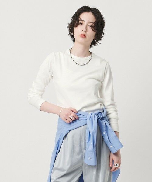 UNITED ARROWS / ユナイテッドアローズ カットソー | コットン フライス ロング カットソー(WHITE)