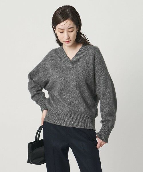 UNITED ARROWS / ユナイテッドアローズ ニット・セーター | フォックス ウール ラメ Vネック ニット | 詳細18