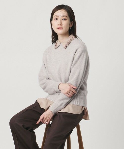 UNITED ARROWS / ユナイテッドアローズ ニット・セーター | フォックス ウール ラメ クルーネック ニット | 詳細7