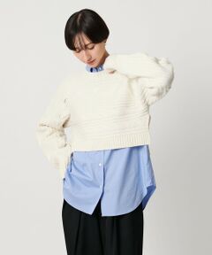 UNITED ARROWS / ユナイテッドアローズ ニット・セーター | ケーブル ショート ニットプルオーバー