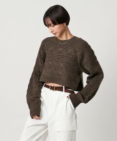 UNITED ARROWS / ユナイテッドアローズ ニット・セーター | ケーブル ショート ニットプルオーバー